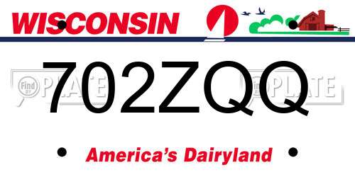 702ZQQ Wisconsin License Plate