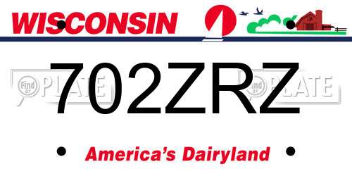 702ZRZ Wisconsin License Plate