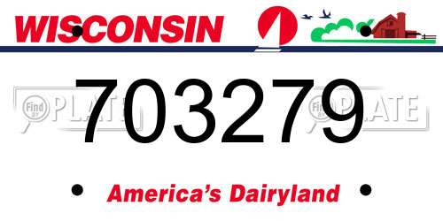 703279 Wisconsin License Plate