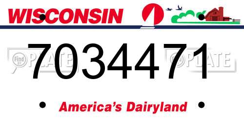 7034471 Wisconsin License Plate