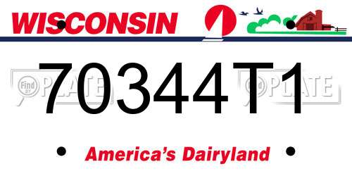 70344T1 Wisconsin License Plate