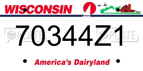 70344Z1 Wisconsin License Plate
