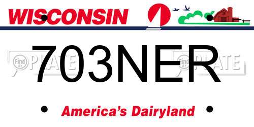 703NER Wisconsin License Plate