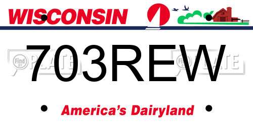 703REW Wisconsin License Plate