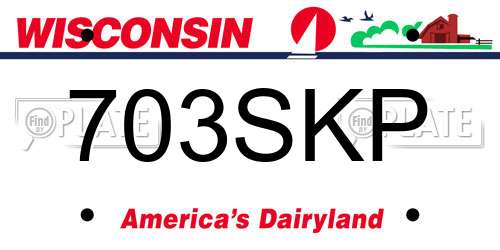 703SKP Wisconsin License Plate