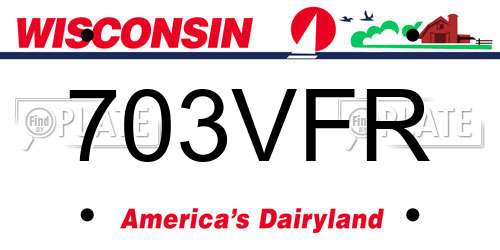 703VFR Wisconsin License Plate