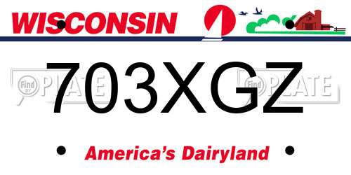 703XGZ Wisconsin License Plate