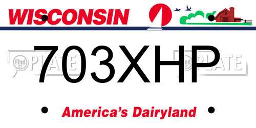 703XHP Wisconsin License Plate