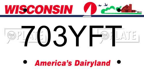 703YFT Wisconsin License Plate