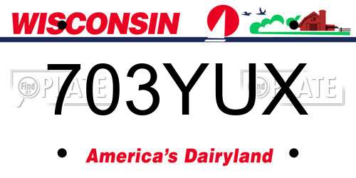 703YUX Wisconsin License Plate