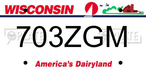 703ZGM Wisconsin License Plate