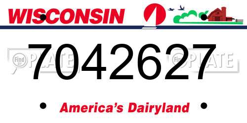 7042627 Wisconsin License Plate