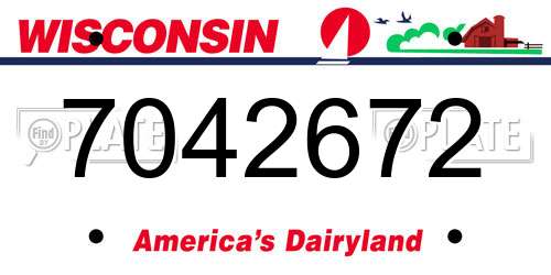 7042672 Wisconsin License Plate