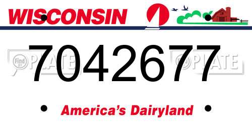 7042677 Wisconsin License Plate