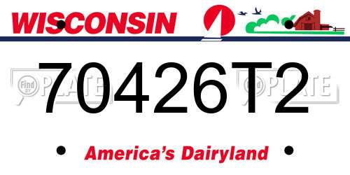 70426T2 Wisconsin License Plate