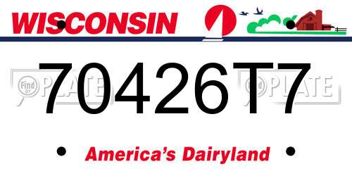 70426T7 Wisconsin License Plate