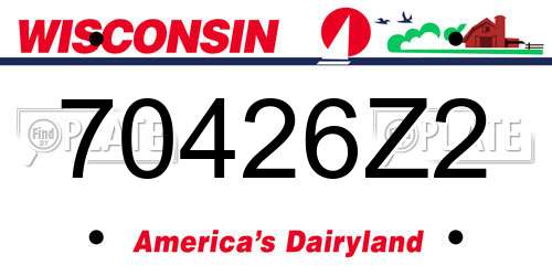 70426Z2 Wisconsin License Plate