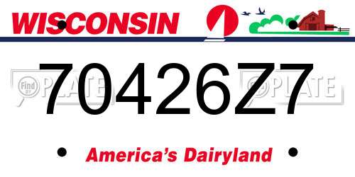 70426Z7 Wisconsin License Plate