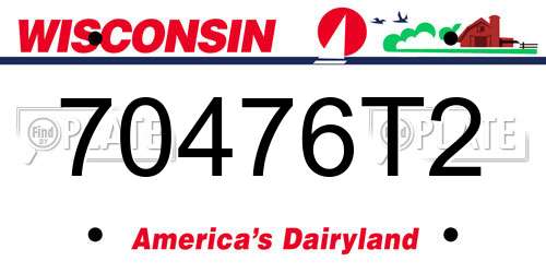 70476T2 Wisconsin License Plate