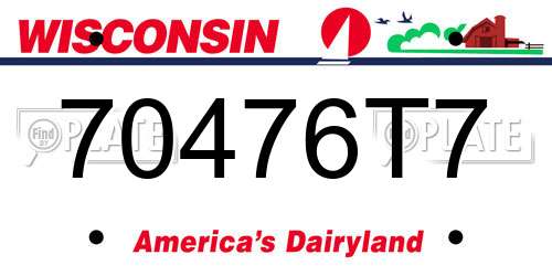 70476T7 Wisconsin License Plate