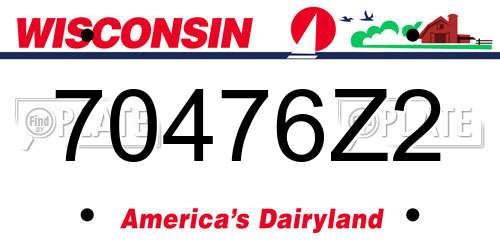 70476Z2 Wisconsin License Plate
