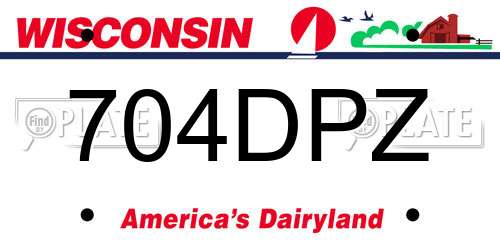 704DPZ Wisconsin License Plate