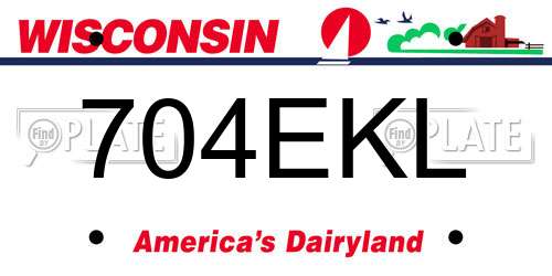 704EKL Wisconsin License Plate