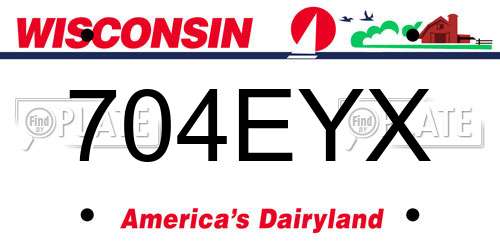 704EYX Wisconsin License Plate