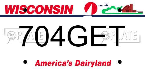 704GET Wisconsin License Plate