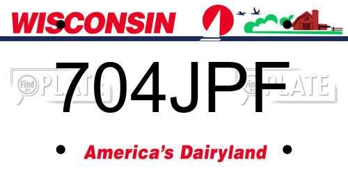 704JPF Wisconsin License Plate
