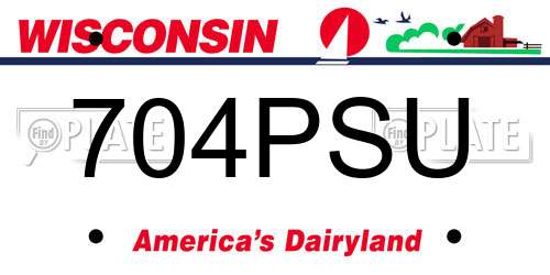 704PSU Wisconsin License Plate