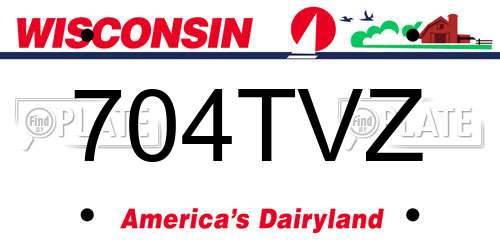 704TVZ Wisconsin License Plate