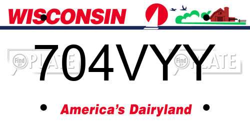 704VYY Wisconsin License Plate