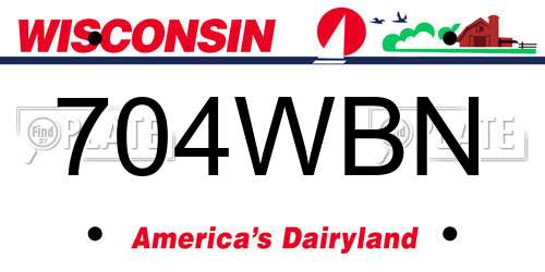 704WBN Wisconsin License Plate
