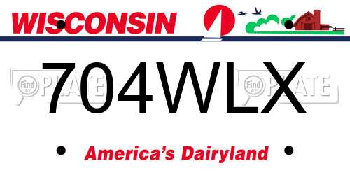 704WLX Wisconsin License Plate