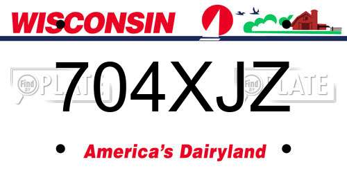 704XJZ Wisconsin License Plate