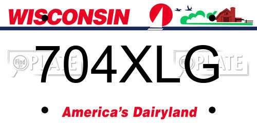 704XLG Wisconsin License Plate