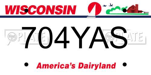 704YAS Wisconsin License Plate
