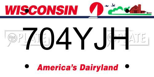 704YJH Wisconsin License Plate