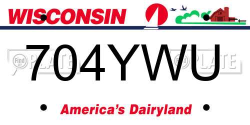 704YWU Wisconsin License Plate