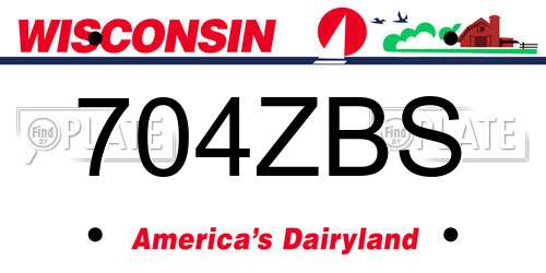 704ZBS Wisconsin License Plate