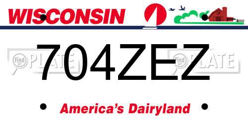 704ZEZ Wisconsin License Plate