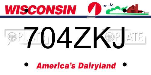 704ZKJ Wisconsin License Plate