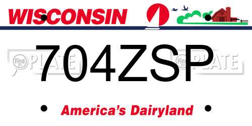 704ZSP Wisconsin License Plate