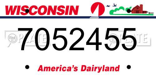 7052455 Wisconsin License Plate