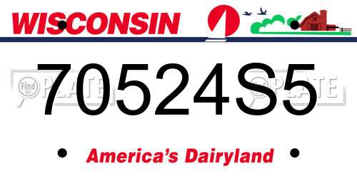 70524S5 Wisconsin License Plate