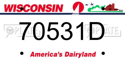 70531D Wisconsin License Plate