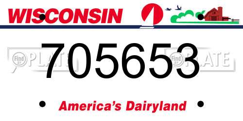 705653 Wisconsin License Plate