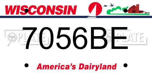 7056BE Wisconsin License Plate
