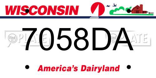 7058DA Wisconsin License Plate